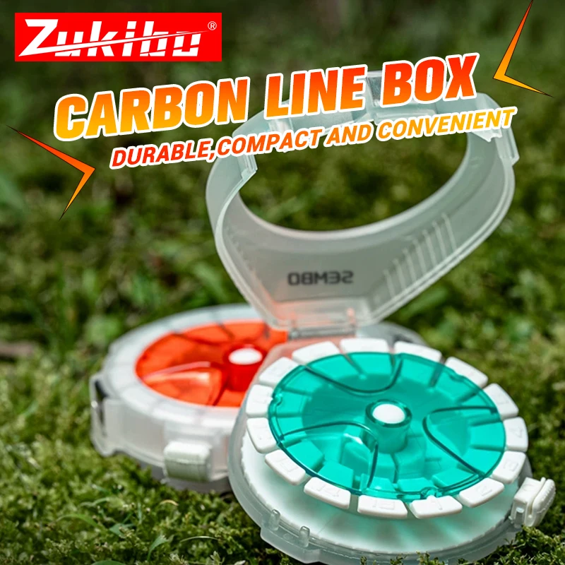 ZUKIBO Carbon Line Box Multifunction Fishing Line Winding Board Storage Box with Anti-Reversal Device Fishing Accessories Tools