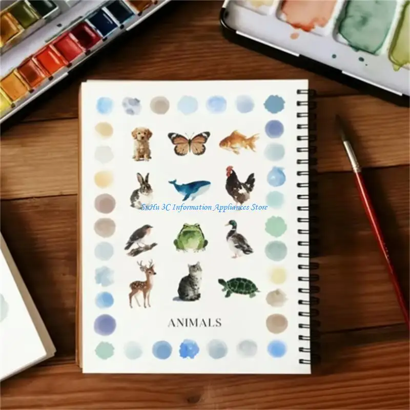 مجموعة ألوان مائية مكونة من 12 لونًا مع مصنف ألوان مائية ومجموعة فنية للفنانين بالفرشاة