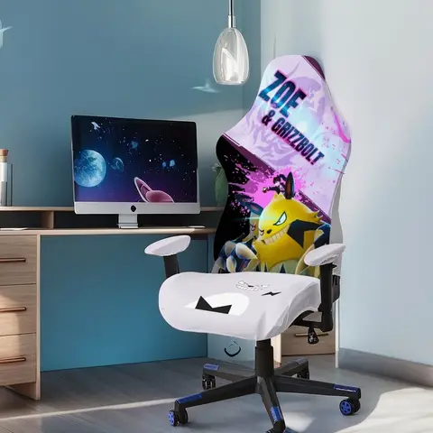 Palworld pattern cushion office and gaming chair cover, highly elastic and washable one-piece chair cover, made of milk silk