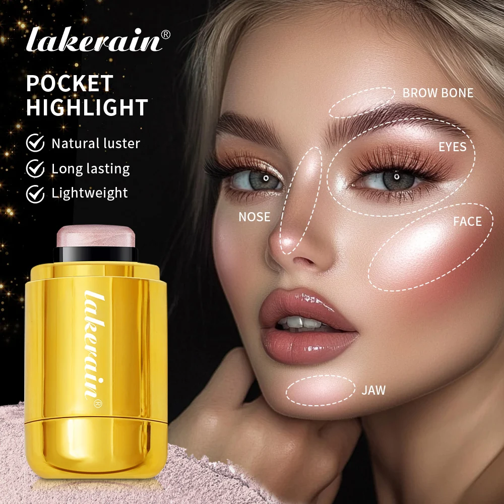 ماكياج تسليط الضوء على برونزي عصا لامع الشمبانيا براون تألق تمييز كريم الوجه الجسم سطع بريق كونتور أحمر الخدود الطبيعي