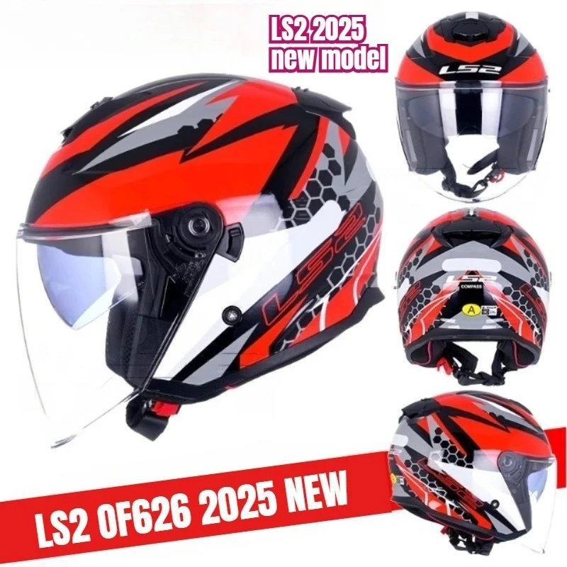 

Мотошлем открытый 3/4 для городских поездок OF626, размеры M-2XL, черно-белый, для электроскутера