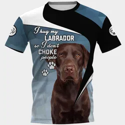 HX  Animals T-shirts 3D Graphic Choke People T-Shirt Animals Dogs Labrador Brown Tees German Shepherd Tops Unisex Streetwear