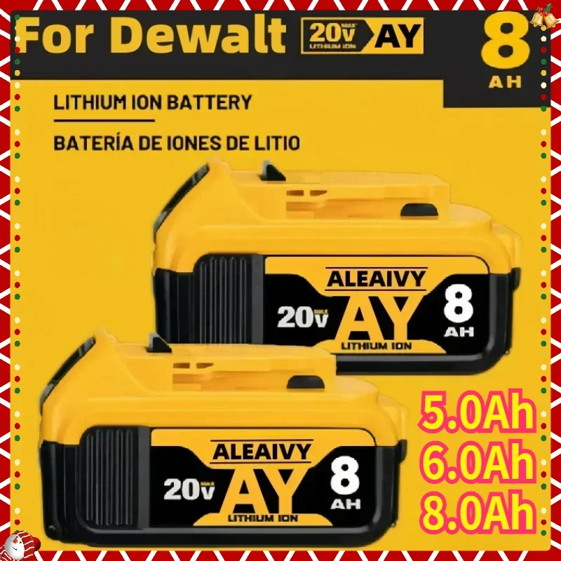 18V/20 Volt MAX 6.0Ah 8.0Ah DCB200 Replacement Li-ion Battery for DeWalt DCB205 DCB201 DCB203 Power Tool Batteries