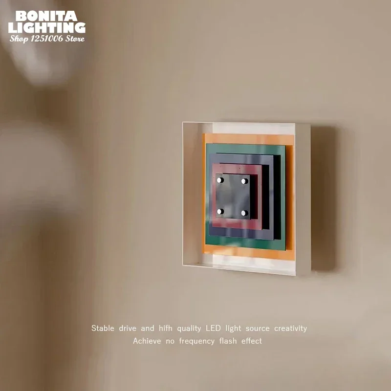 Modern Pixel Wall Sconces Light Corridor Bedroom Coffee Shop Colorful Atmosphere Creative Geometric Solid Figure Mural Wall Lamp