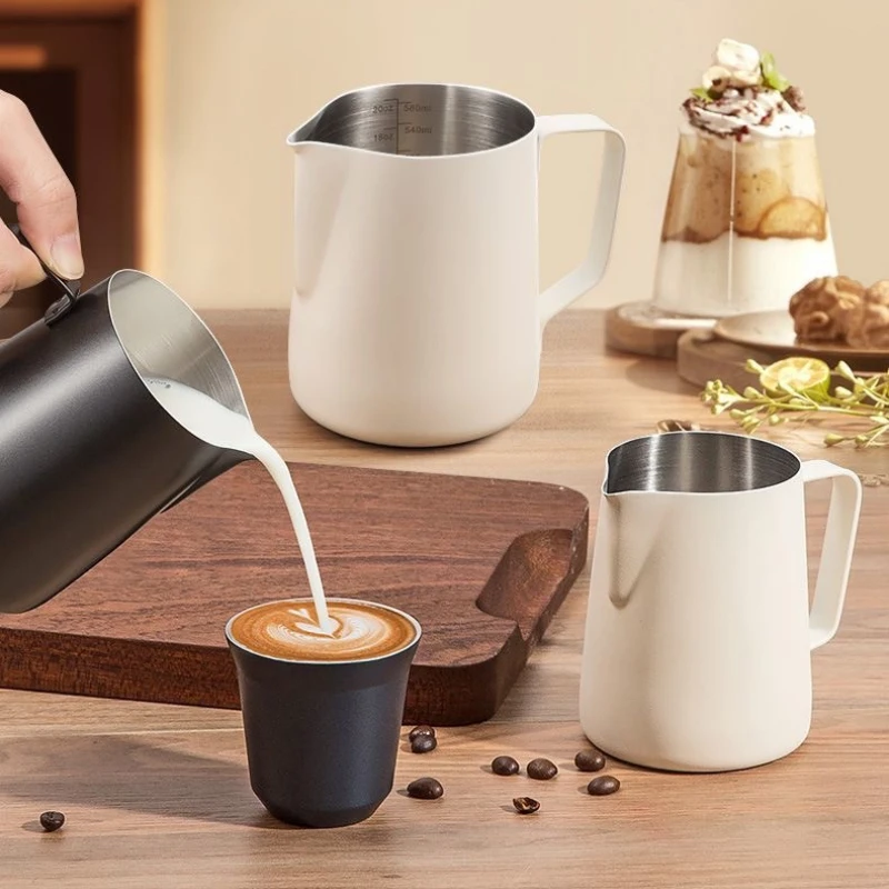 304 Stainless Steel Milk Steaming Frothing Pitcher Jug Espresso Coffee Cup Latte Cappuccino Cups Measurement Pot Barista Tools