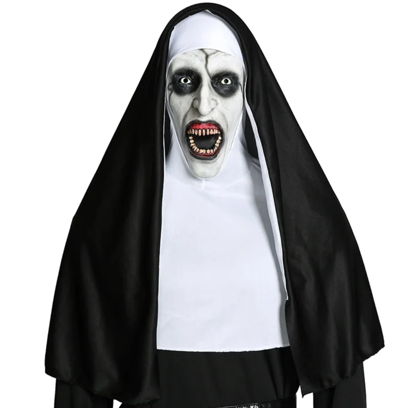 Masque de la Nonne pour Cosplay, Costumes de Terreur d'Halloween Valak, Accessoires Effrayants de Luxe pour Homme et Femme