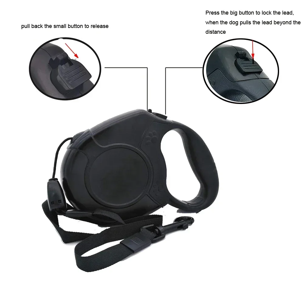 Walking Medium Retractable Slip Large Heavy Duty For Dog Leash Collar Handle Small Rope S Traction