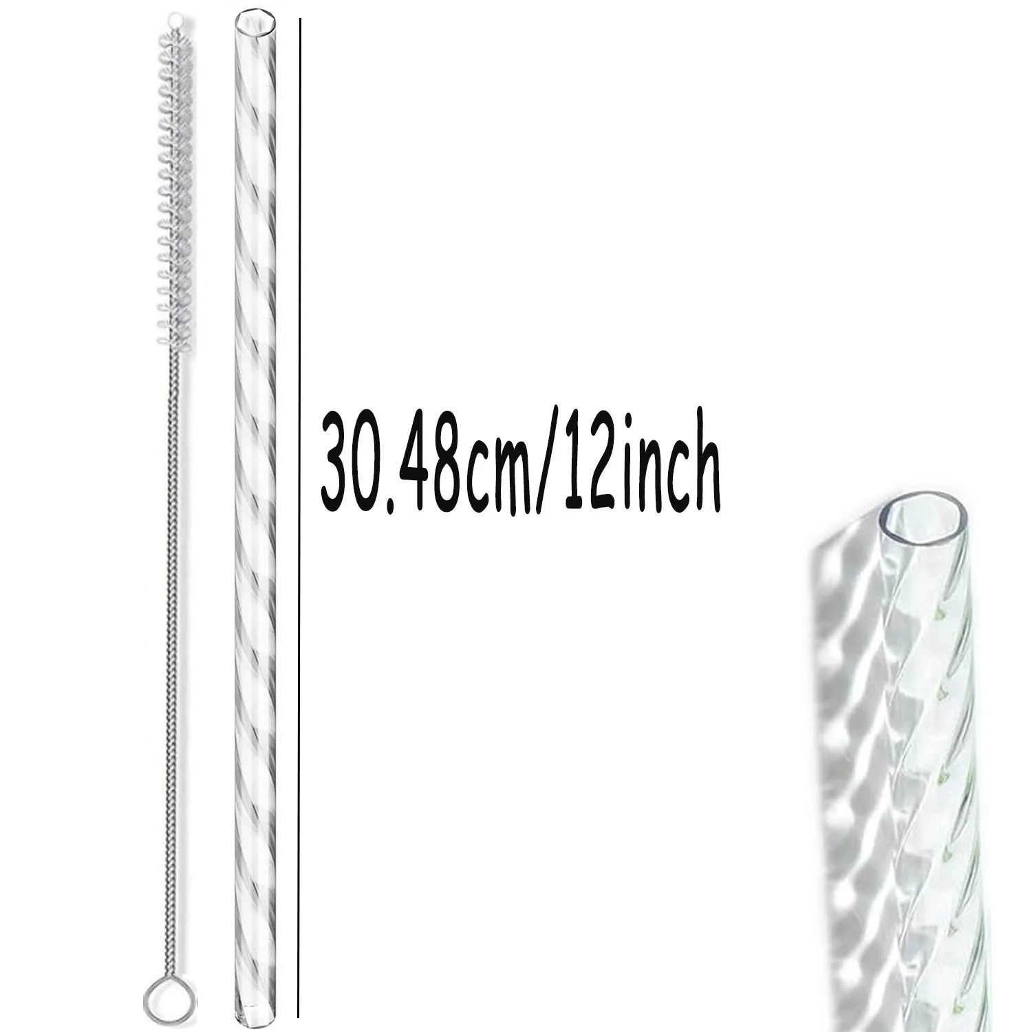 10 PCS Plastic Swirl Reusable Drinking Straws Fit for 40oz Stanley Tumbler, 12\