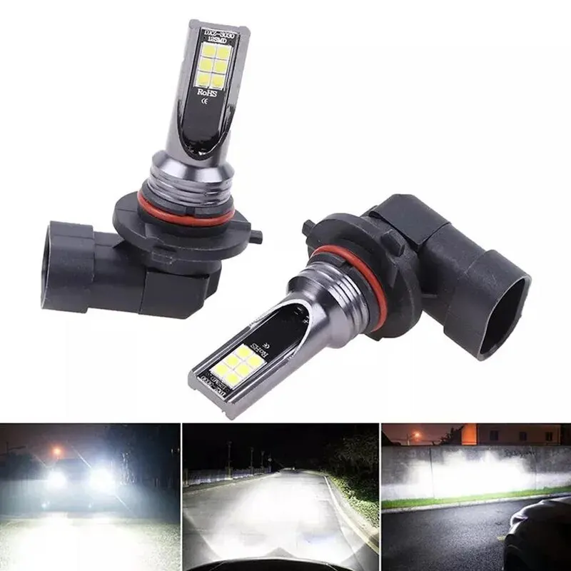 2pcs H8 H9 H1 H3 Led H11 9005 HB3 9006 HB4 Car CSP LED Fog Headlight Bulbs 6000K White Auto Fog Lamp Day Running Light