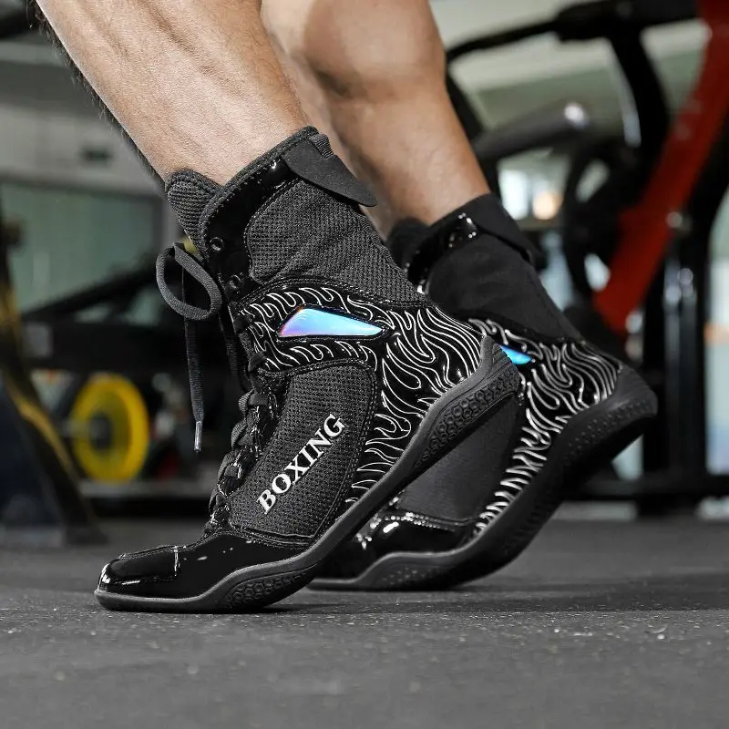 Zapatos de boxeo para hombres y mujeres, zapatos de lucha de alta calidad para combate libre, entrenamiento físico interior, zapatos de lucha, zapatos profesionales de Kickboxing