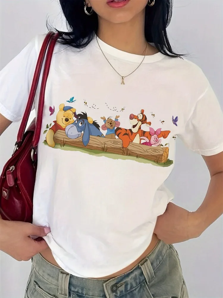 

Футболка Disney Lady Friends сцены для пикника, мягкая дышащая удобная приталенная повседневная футболка в стиле Харадзюку с короткими рукавами