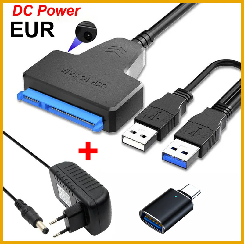 New 2026 2.5" 3.5" USB 3.0 To Sata 3 Adapter Cable USB3.0 Hard Drive Converter Cable For Samsung Seagate inch HDD SSD