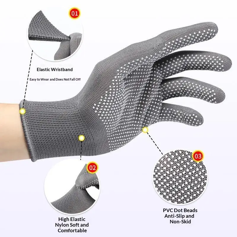 2PCS Nylon Gloves Breathable Non-Slip For Cycling Fishing Camping Unisex Multicolor Work Protection Labor Protection Gloves