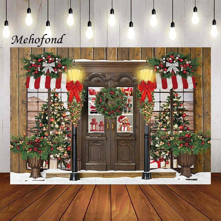 Mehofond Photography Background Winter Christmas Gift Toy Shop Xmas Tree Holiday Party Kids Portrait Decor Backdrop Photo Studio