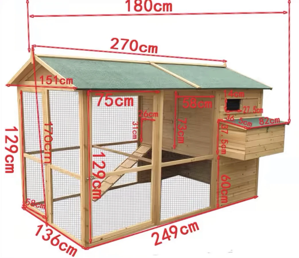 Outdoor Pigeon Cage Pigeon House Breeding Shed Solidwood Rain Proof Anti-corrosion Wooden Bird Cage