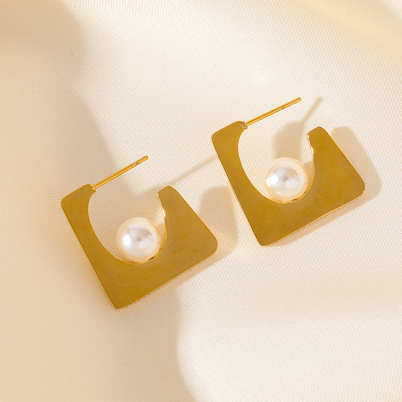 EILIECK 316L Edelstahl Geometrische Perlenkette Ohrringe Trendy Für Frauen Neues Party-Geschenk Goldfarben Wasserdichtes Schmuckset – Detail 17