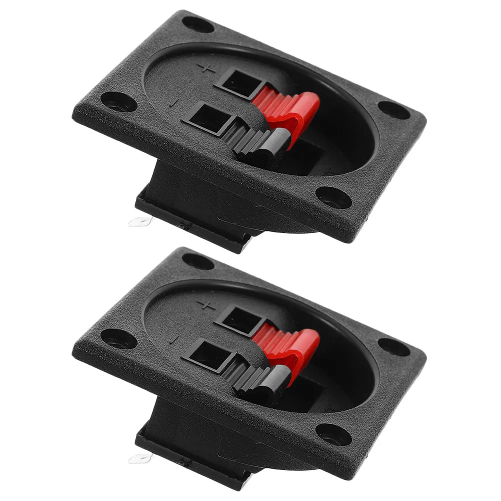 2Pcs Speaker Box Terminal Cup Square Binding Post Double Row Spring Connector Audio Speaker Terminal Block for Concerts
