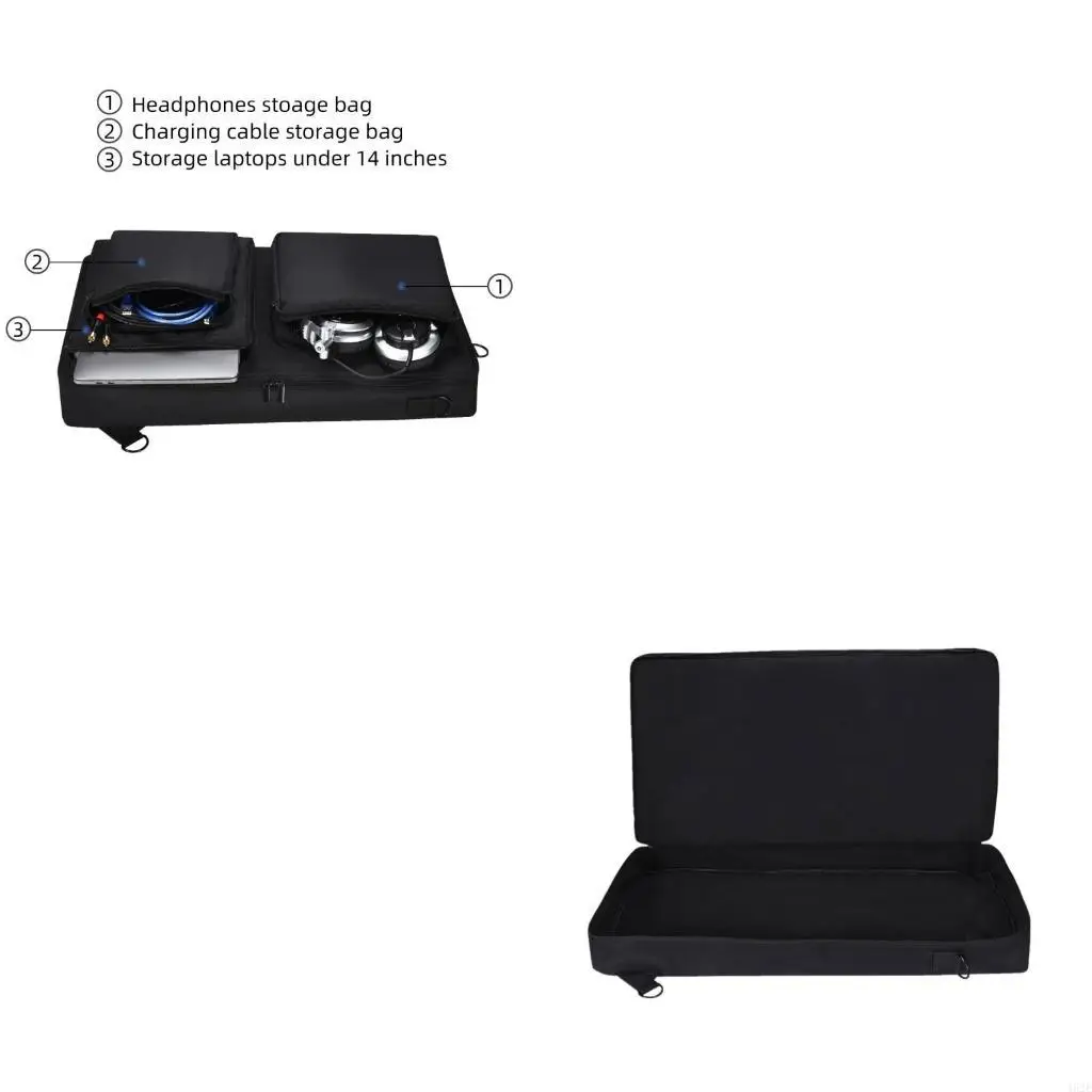 462E Portable Shoulder Bag Turntables Protective Case Scratch-Resistant with Shoulder Strap For Dj Disc Player Storage Holder