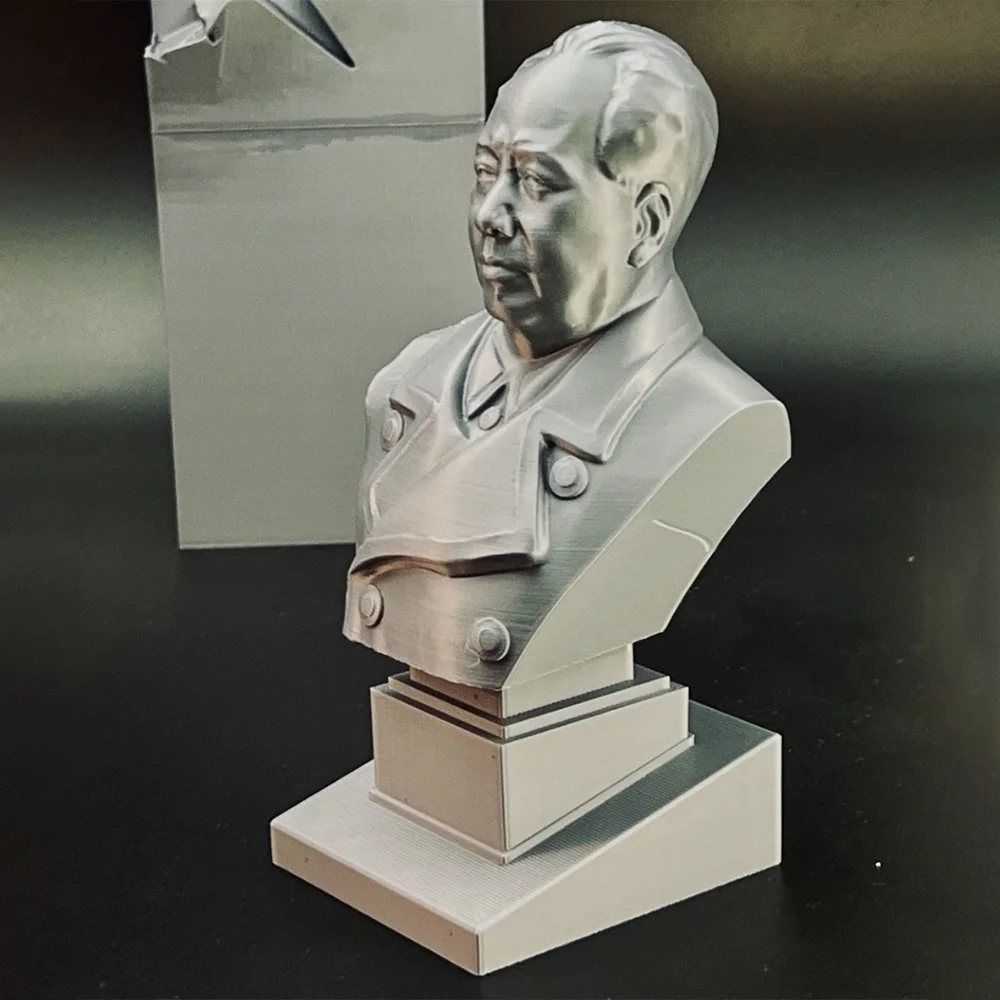 Mao Zedong Bust Figurine Model 3D Printed DIY PLA Plastic Sculpture Models Decoration Craft Gift For Men And Women view 4