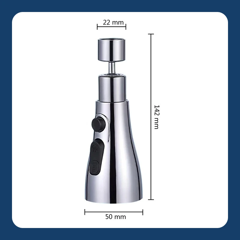 360°Kitchen 3-step Adjustable Tap Splashproof Extender Household Universal Booster Sprayer Universal Tap with Swivel Spout