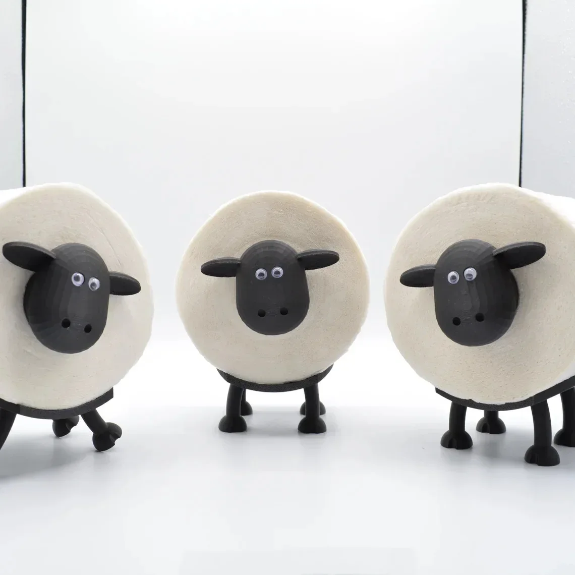 

Sheep Toilet Roll Holder Funny Toilet Paper Holder Free Standing Bathroom Set 3D Printed Black Sheep Loo Roll Holder Decors
