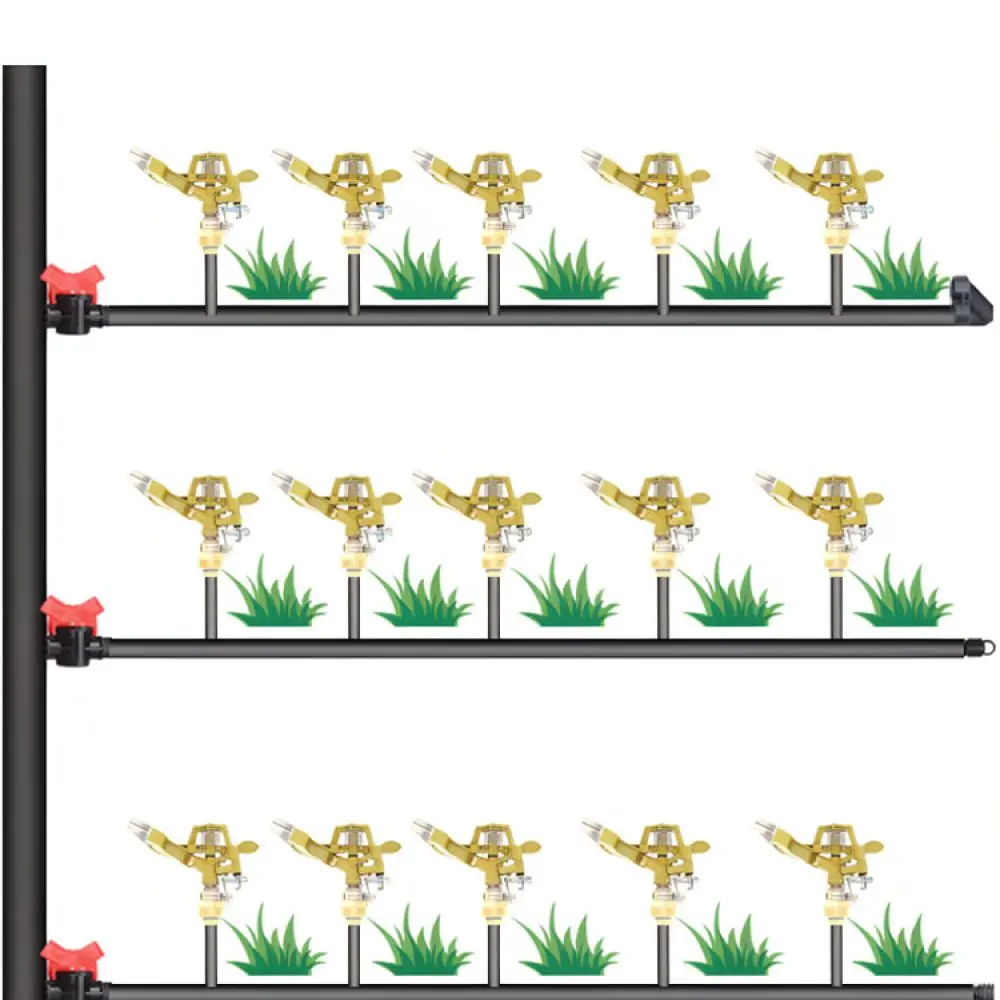 Zinc Alloy Automatic Rotating Sprinkler Garden Lawn Irrigation Nozzle Adjustable Spray Head For Farm Yard Water Saving