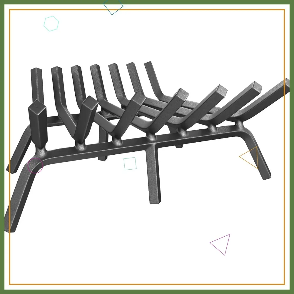 

Heavy Duty 21" Fireplace Grate - Solid Steel Log Grate, 3/4" Bars, Indoor/Outdoor Use