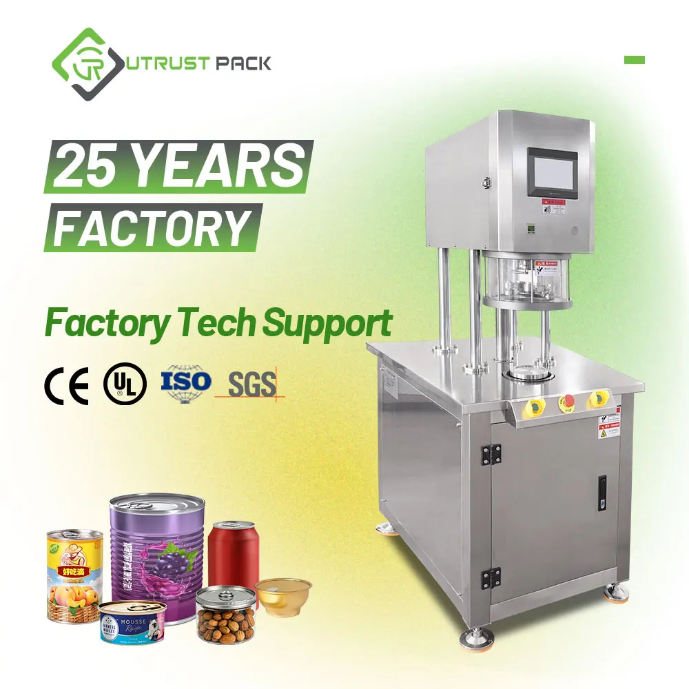 Manual Brine Vegetable Plastic Can Vacuum Nitrogen Filling Sealing Machine