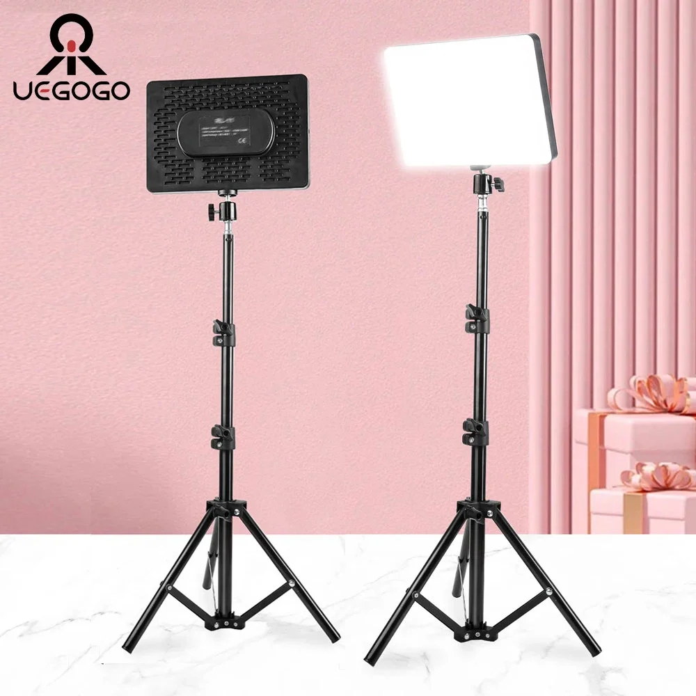 ZOMEI 11 Inch Dimmable LED Video Fill Light Lamp Key Lighting Panel with 110cm Tripod Stand 39cm Extension tube for Photography