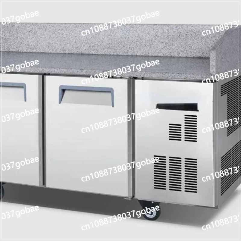 Desktop C 1.8 M Air Conditioner Refrigerator with 4 Drawers and Sink Freezer Refrigerator Stainless Steel Workbench