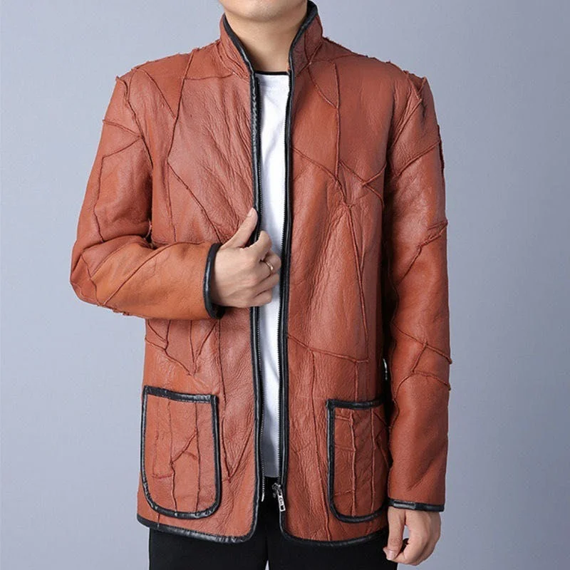 

Warm Sheep Shearling Sheepskin Jacket Men's Fur Winter Coat Wool Liner Leather Jacket Thick Warm Wool Padded Jacket