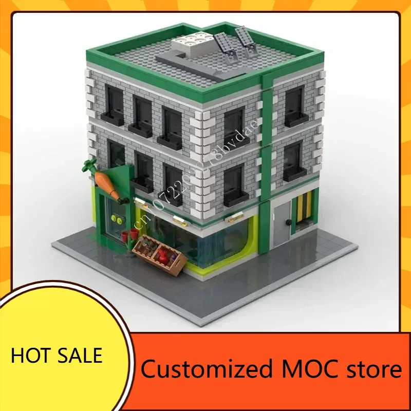 

1724PCS Grocery Store-Modification 60347MOC streetview Puzzles CityArchitecture Creative Birthday Toys Gifts for Kids Ages