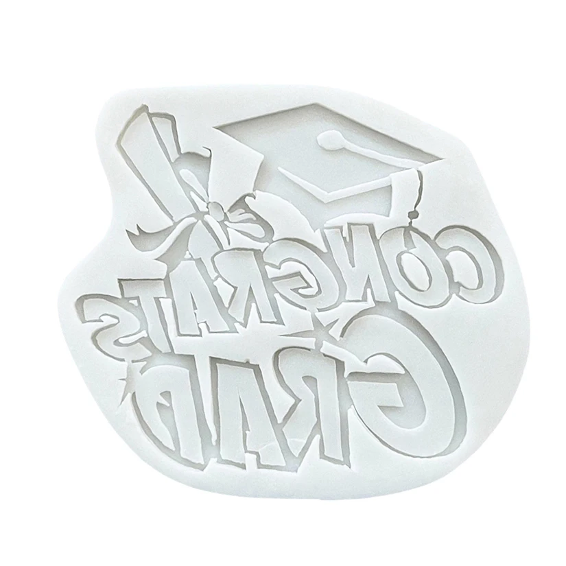 Graduation Thesis Congrats Grad Silicone Sugarcraft Mold Chocolate Cupcake Baking Fondant Cake Decorating Tools