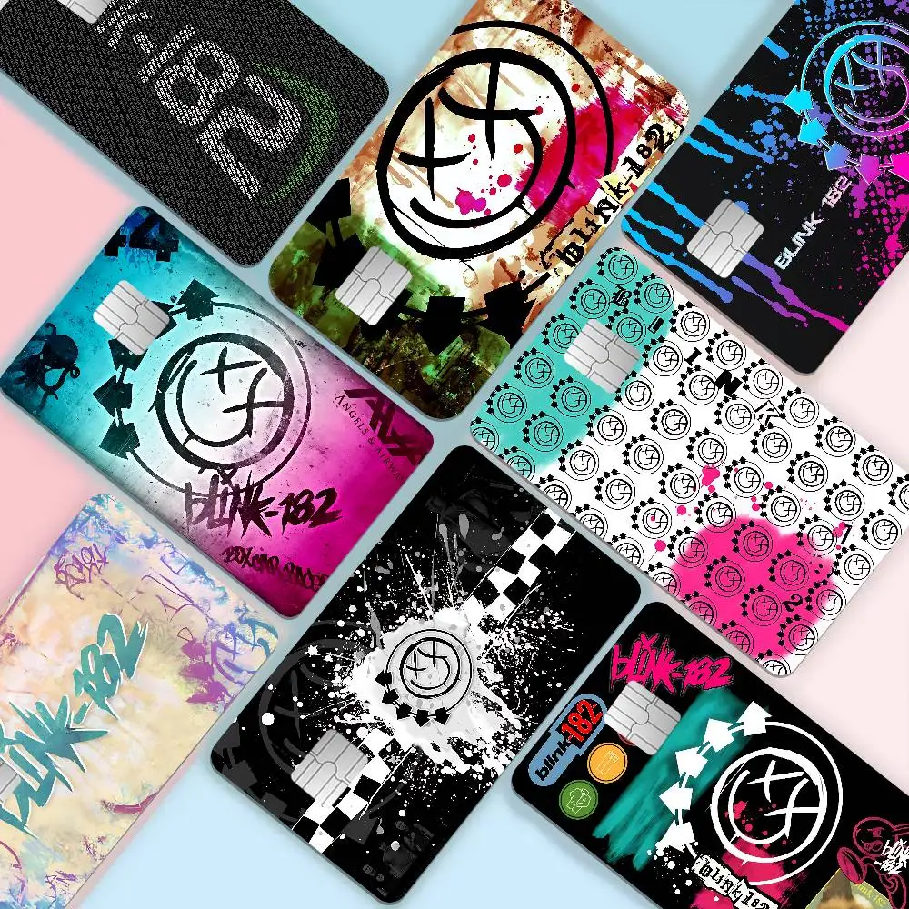 B-blink-182 Hot Band Anime Cartoon Bear Skin Sticker Film Tape Case for Big Credit Debit Card Front Side