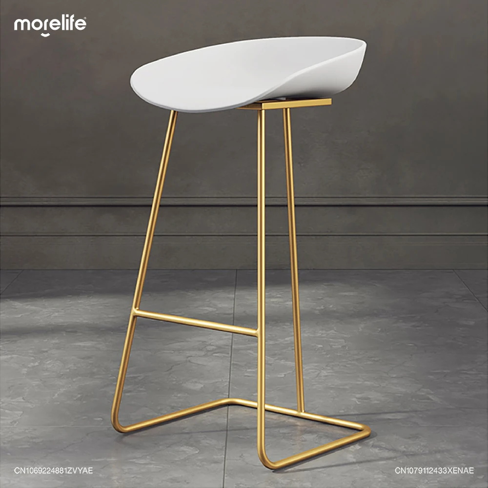 New Nordic Iron Art Bar Chairs Counter Stools Creative Modern Cashier High Feet Stool Minimalist Hotel Cafe Bar Stool Furniture