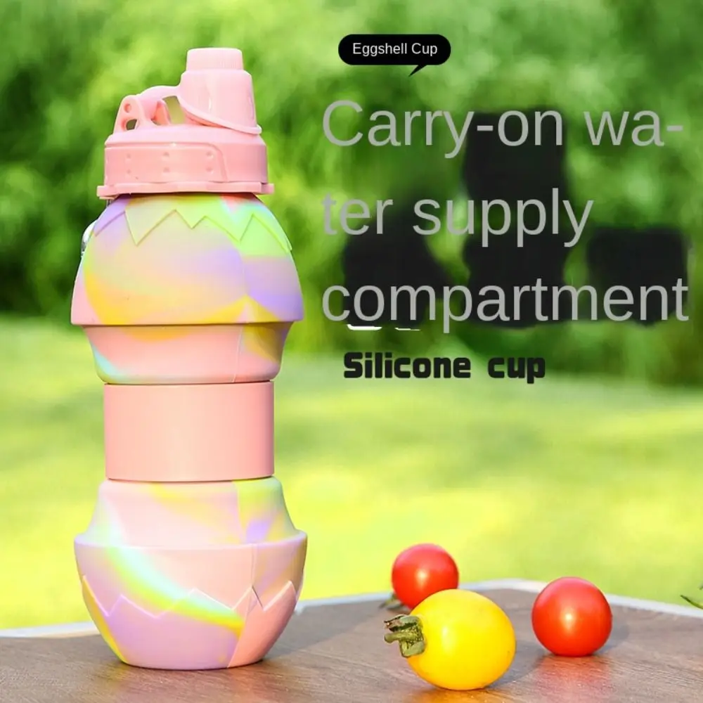 

With Carabiner Silicone Folding Cups Large Capacity Silicone Sport Water Bottle Portable Leak-proof Portable Water Bottle