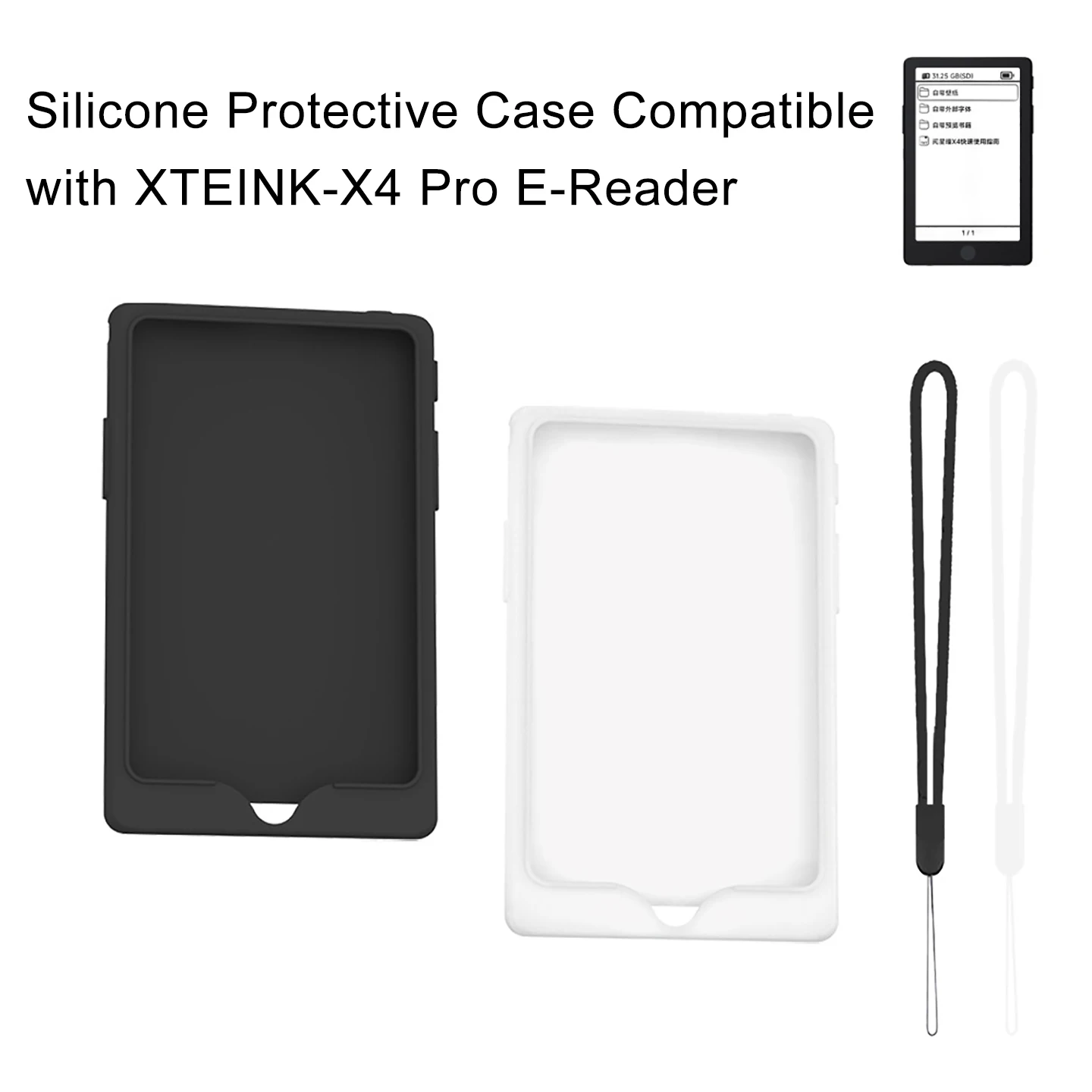 Silicone Protective Case Compatible with XTEINK-X4 Pro E-Reader, Shockproof Dustproof Storage Cover
