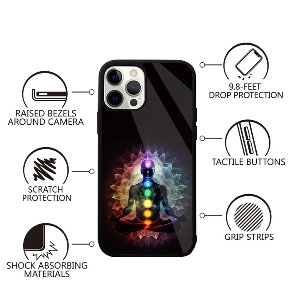 The Mandala Chakra Insist Yoga Phone Case For iPhone 15,14,13,12,11,Plus,Pro,Max Mini Magsafe Magnetic Wireless Charging - Image 5