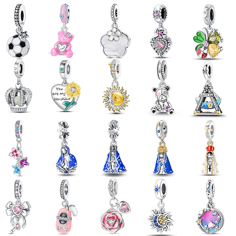 

New 925 pure silver princess crown panda pendant beads, character series: girl & witch C pendant, suitable for necklace, bracele