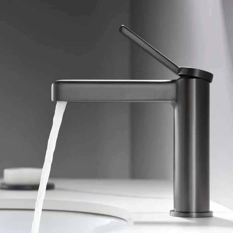 

Gunmetal Brass Basin Mixer Tap Hot Cold Water Bathroom Faucet