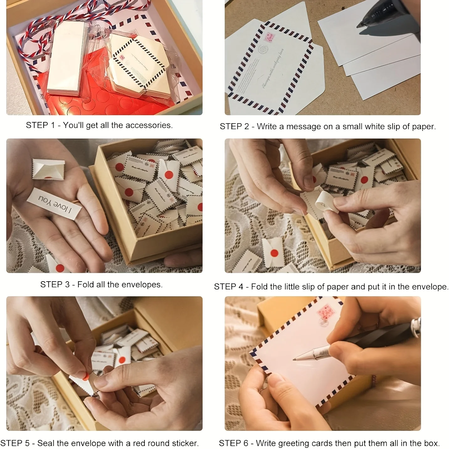 52 love letter sets, mini envelopes, festival blessing envelopes, suitable for weddings and Valentine's Day
