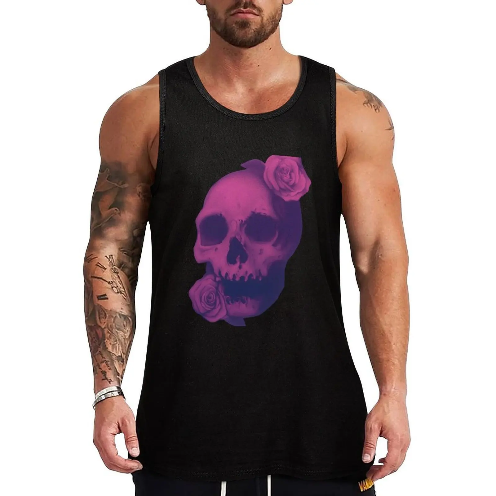 Skulls&Roses Tank Top Summer Sleeveless Tank Top Casual Loose Beach Wear