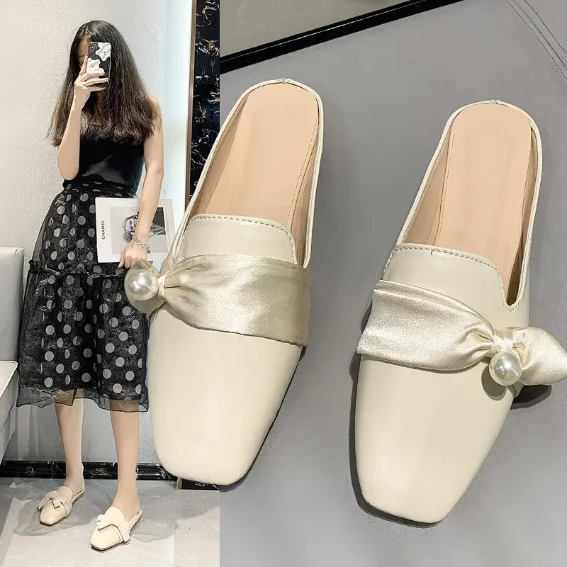 

Женские полутапочки Baotou, новый стиль для ленивых людей, женская обувь для ношения, тапочки, сетчатые красные сандалии, модная обувь ins