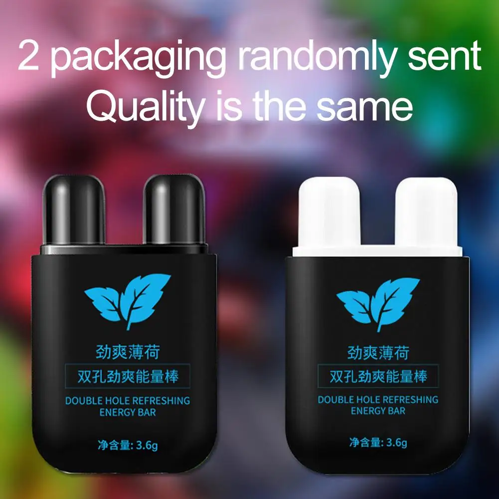 ثقب مزدوج جهاز الاستنشاق الأنفي الناشر الشم العشبية إصلاح صندوق الأنف منعش الصحوة الدماغ الفاكهة نكهة عصا الطاقة #6