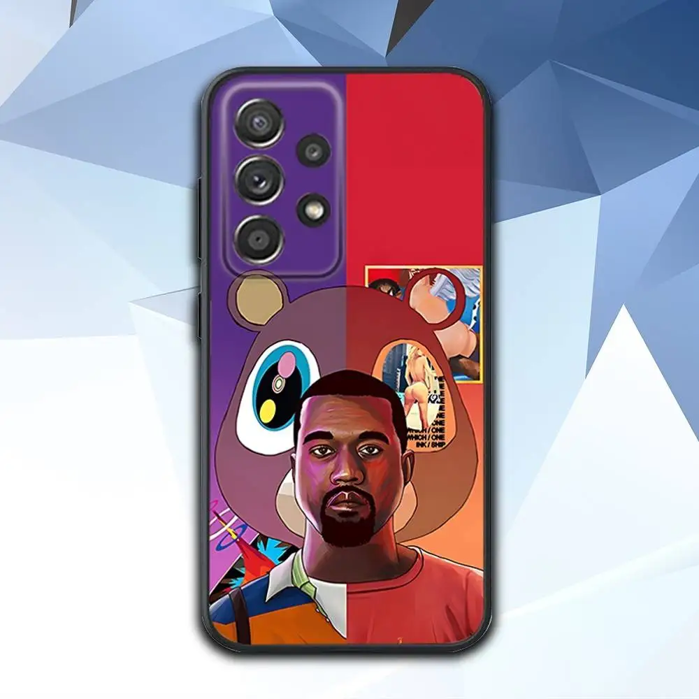 حافظة هاتف K-Kanye Rapper West Bully لهاتف سامسونج S 25,24,23,22,30,21,10,9,Ultra,Plus,Lite,FE,4,5G حافظة سوداء ناعمة