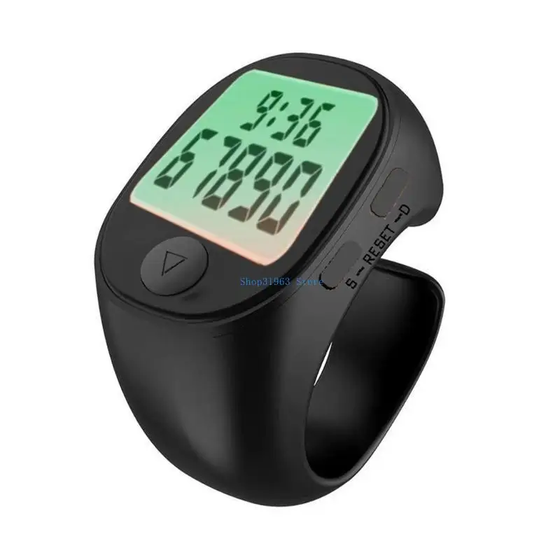 L4MA Multifunction Finger Counter Digital Counting Rings Time Display for Religious