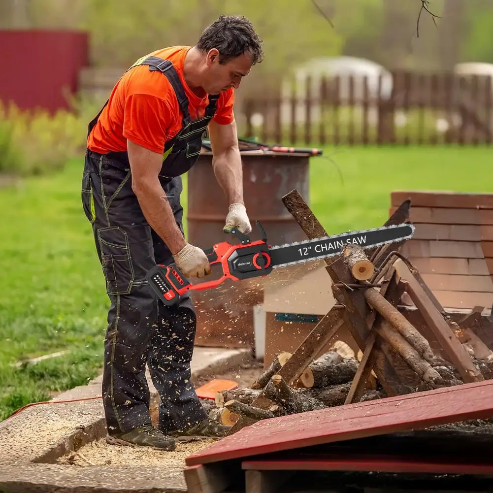 Handheld Chainsaw, 1500W High Power Electric Chainsaw With 2 Batteries, 25000RPM Lightweight Cordless Brushless Motor Chain Saw