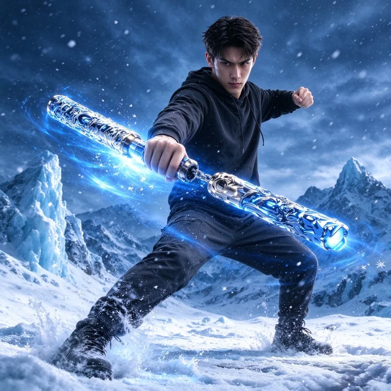 2-in-1 LED Glow Nunchaku Toy Rechargeable RGB Light Stick with Sound Effect Kids Party Cosplay Prop Gift