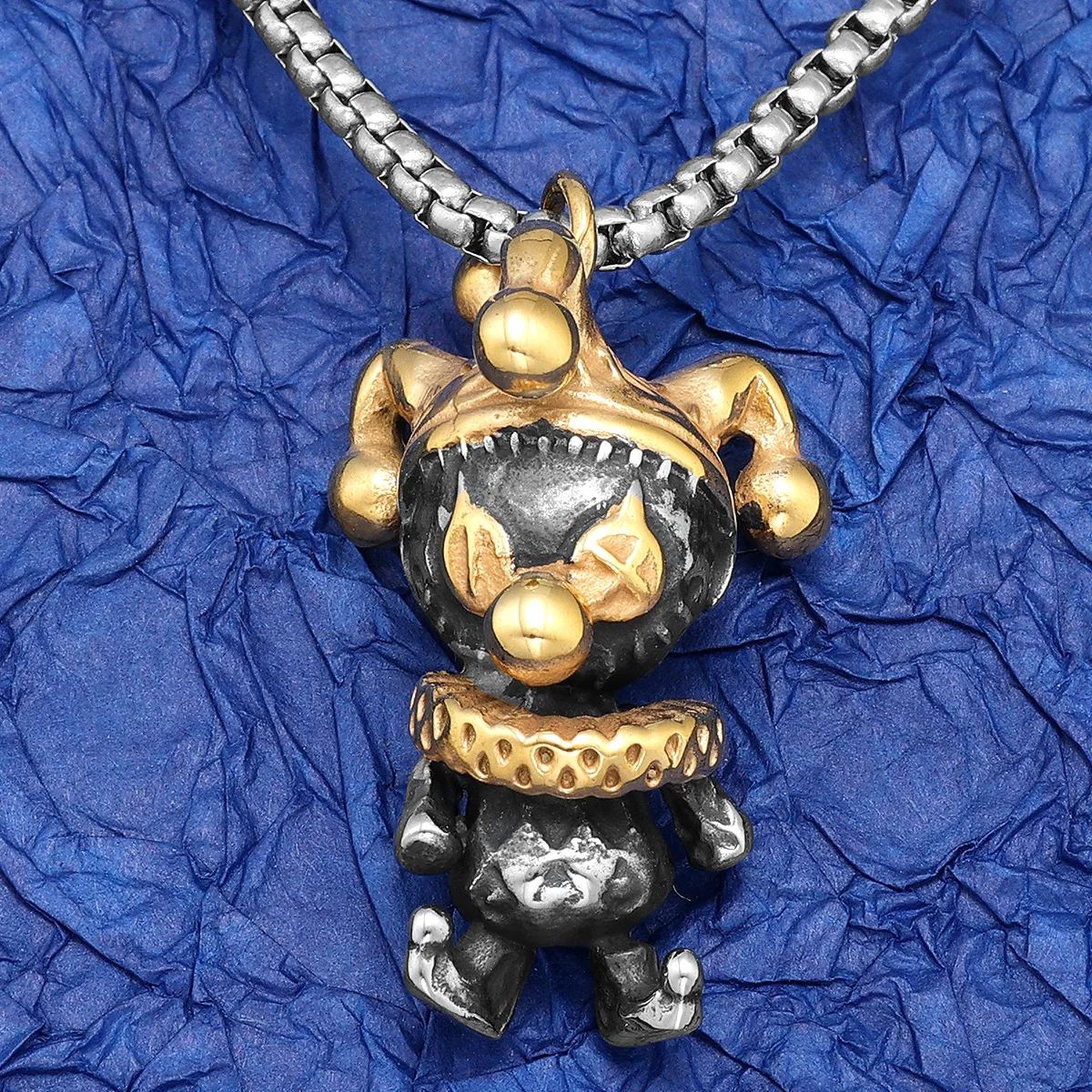 Cartoon Clown Stainless Steel Man Necklaces Pendant Chain Punk For Women Fashion Dark Doll Jewelry Gifts Wholesale Dropshiping
