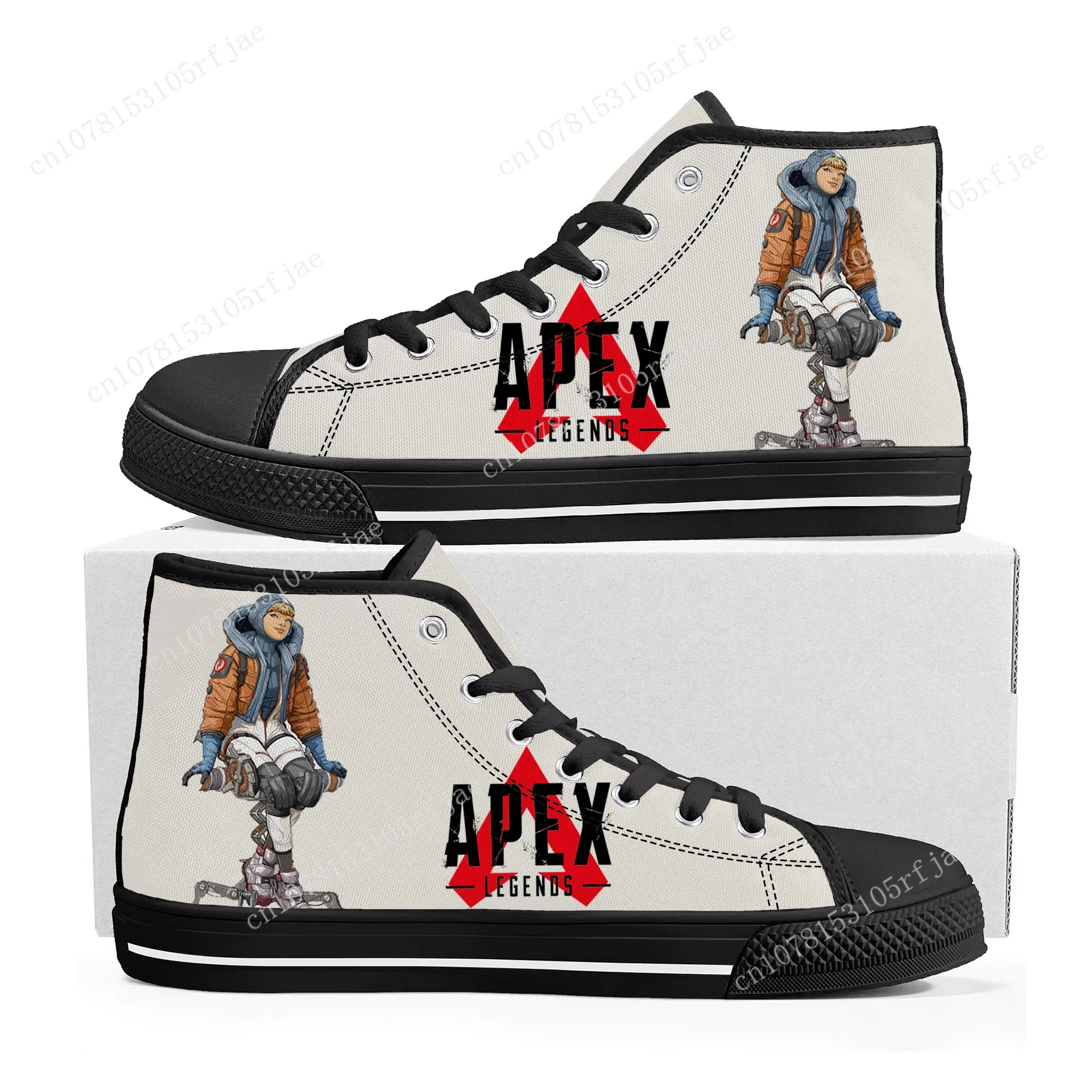 

Cartoon Game Apex Legends Wattson High Top Sneakers Mens Womens Teenager High Quality Canvas Sneaker Custom Built Couple Shoes